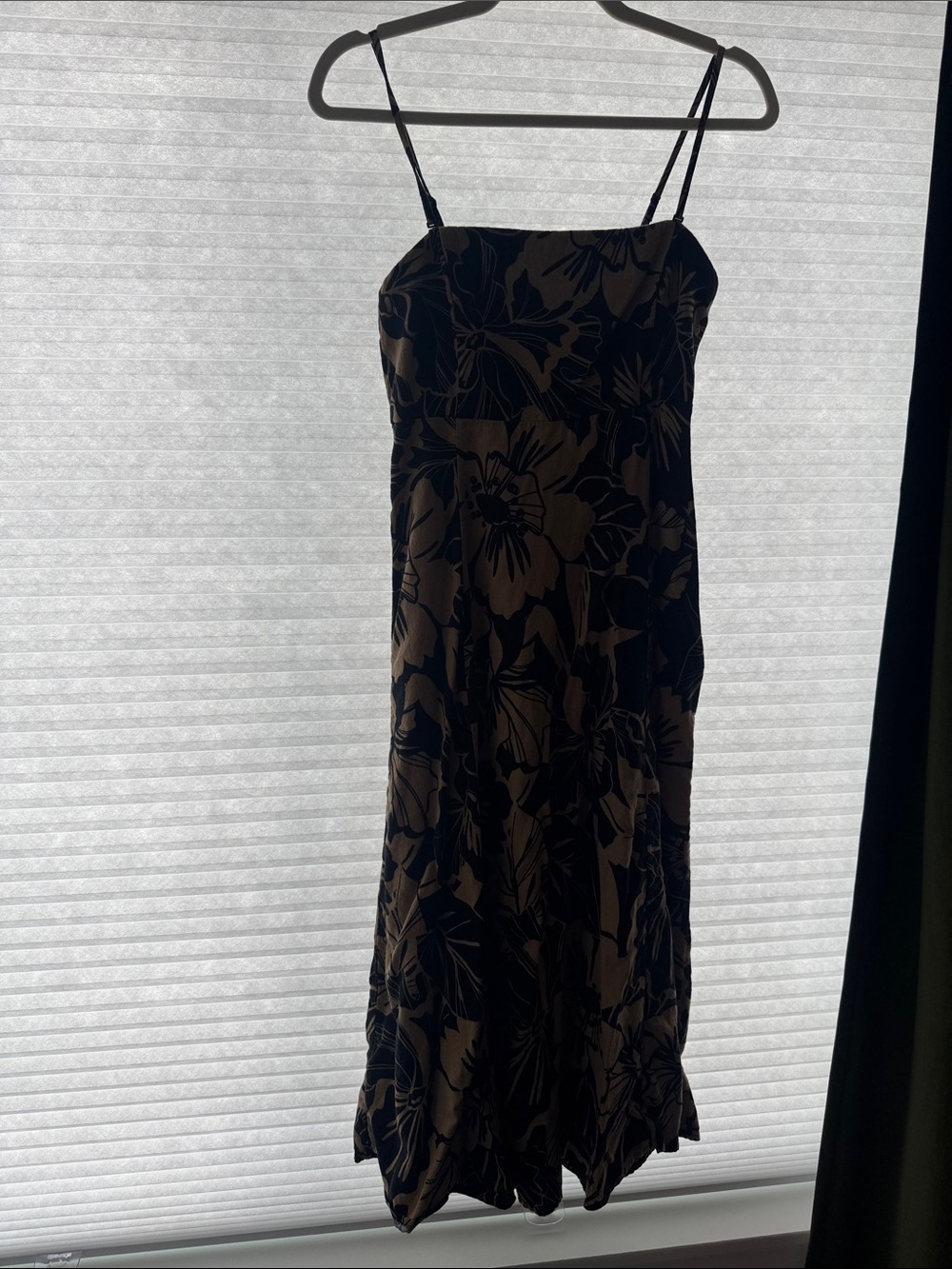 Gap | Black & Brown Floral Slip Dress with Spaghetti Straps